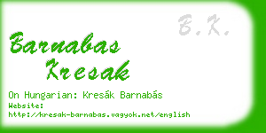 barnabas kresak business card